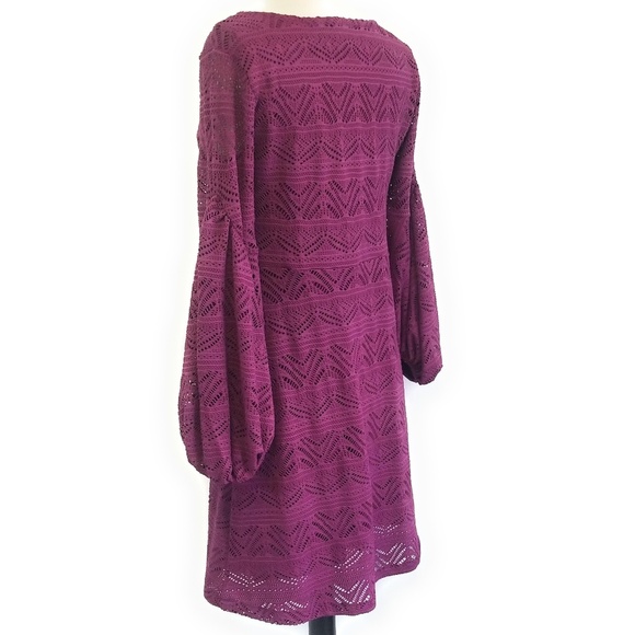 Maeve Leila Lace Purple Dress Balloon Sleeves XS - Picture 8 of 10